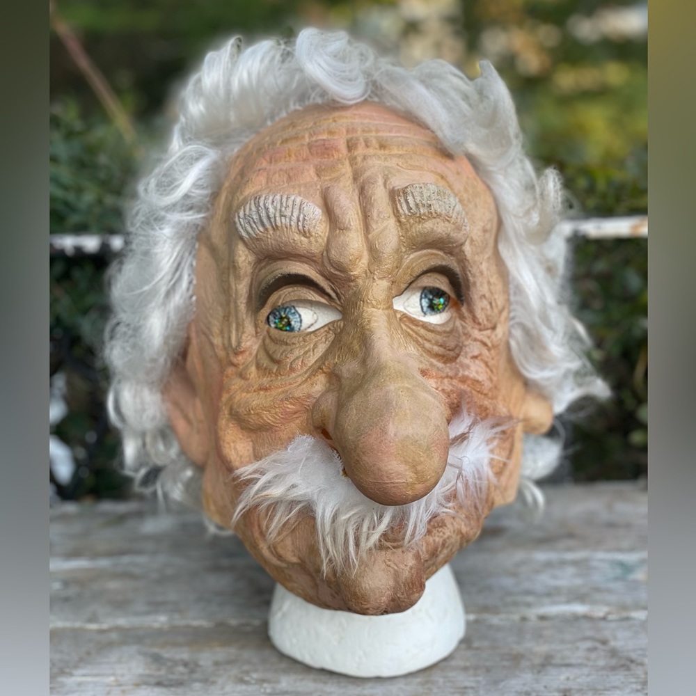 Vintage Albert Einstein Old Man Mask Halloween costume
